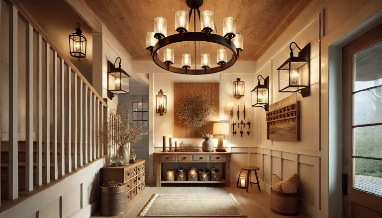 01 - Elegant Farmhouse Lighting Ideas For Your Foyer