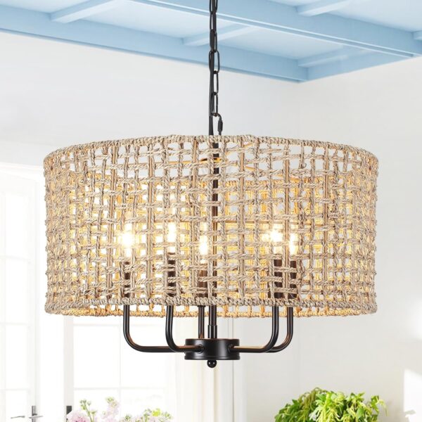 Artistic Boho Light Fixture With Rustic Design 1