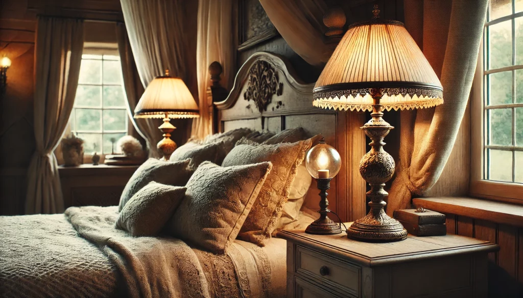 Bedroom with Vintage Lamps Ideas - 03