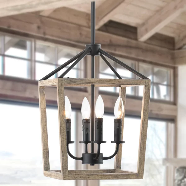 CountryRoad Rustic Geometric Lantern Chandelier Light