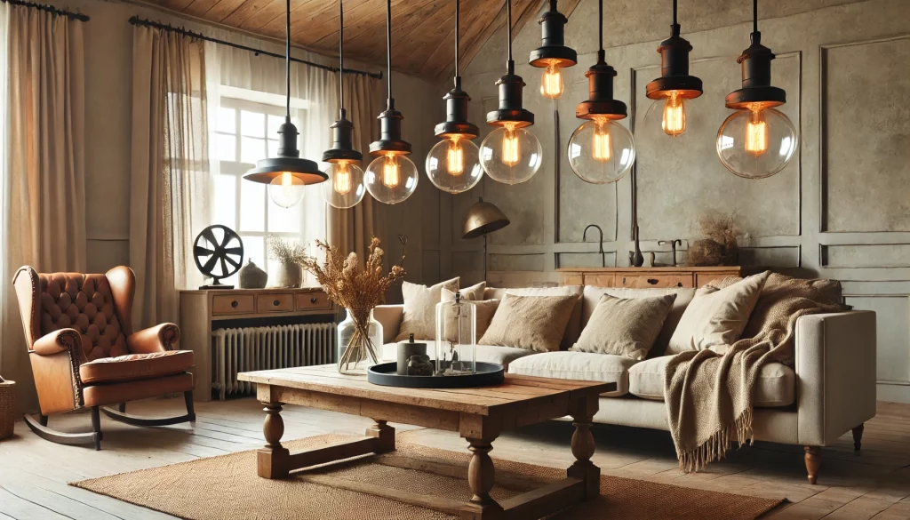 Living Room With Pendant Lights Punch Up The Party - 05