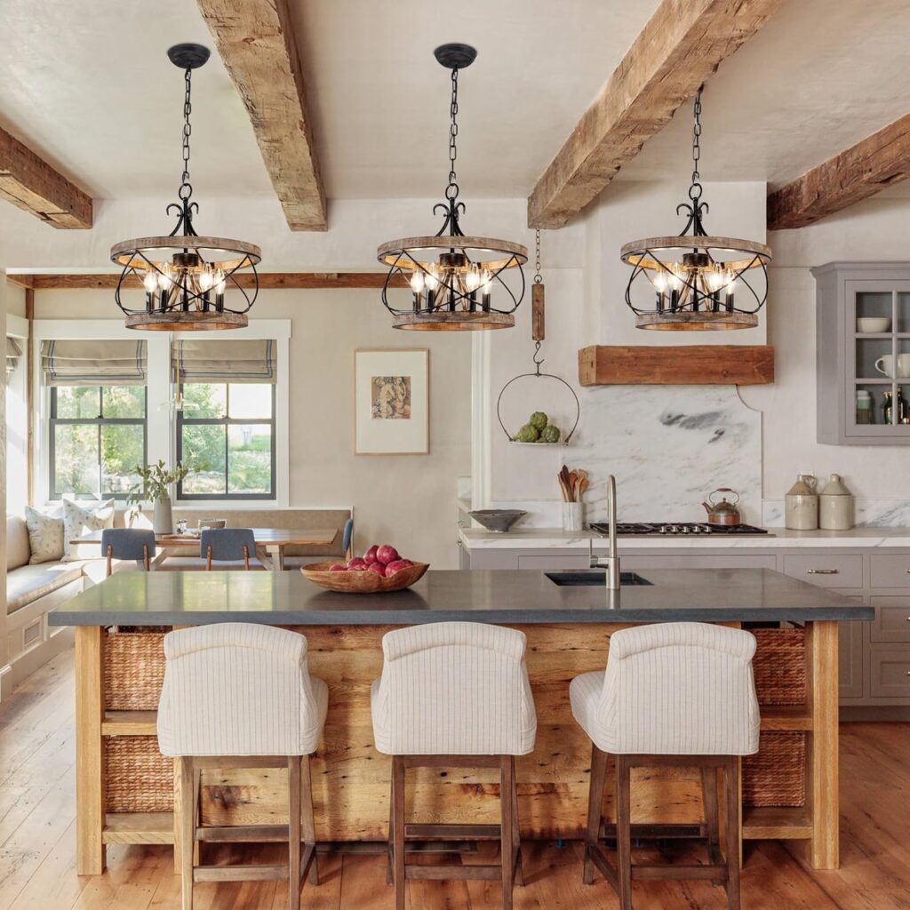 Rustic Drum Pendant French Country Design 1